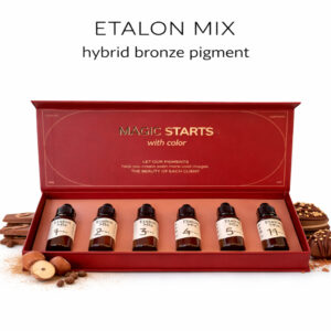 hybride wenkbrauw pigmenten set van Etalon Mix met zes professionele PMU kleuren