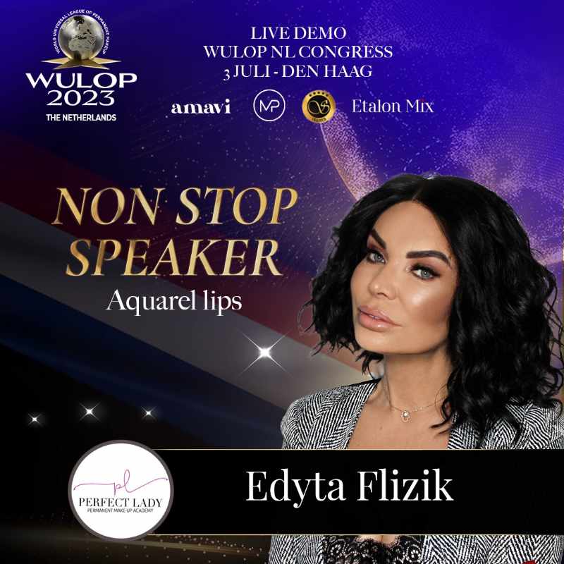 Edyta Flizik presenteert een PMU techniek tijdens een internationale congres demonstratie