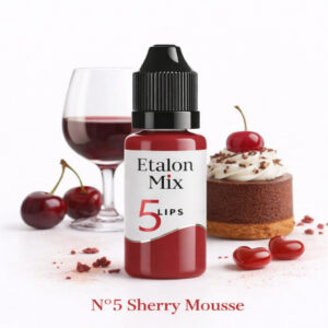 professioneel hybrid lip pigment Cherry Mousse nr 5 Etalon Mix voor lip blush full lips permanente make up behandeling met diepe cherry kleur en velvet genezing