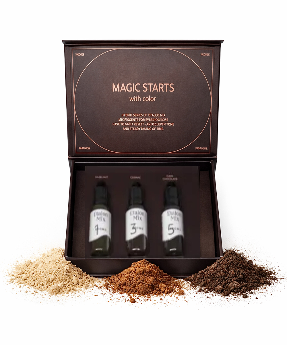 Etalon Mix hybride set BrowTrio 15 ml professionele PMU wenkbrauwpigmentenset