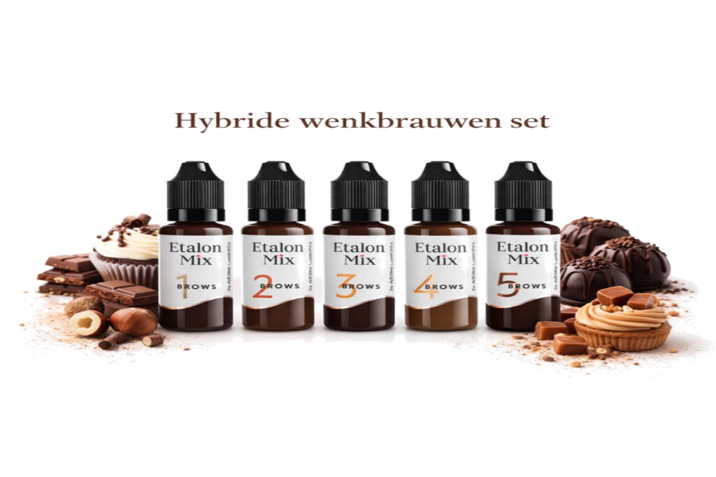 Etalon Mix hybride wenkbrauw pigmenten set voor permanente make-up brows PMU pigmenten
