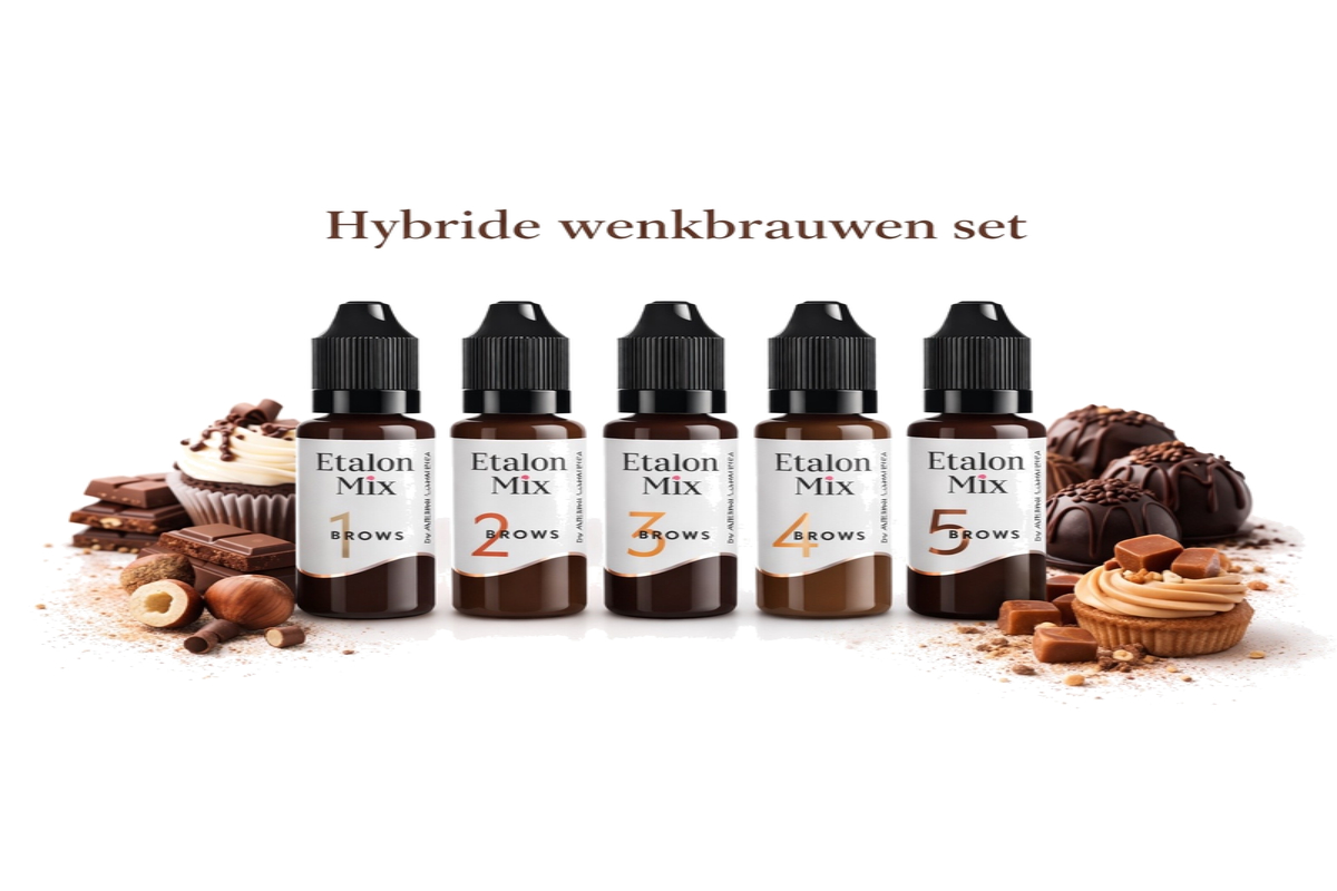 Etalon Mix hybride wenkbrauw pigmenten set voor permanente make-up brows PMU pigmenten