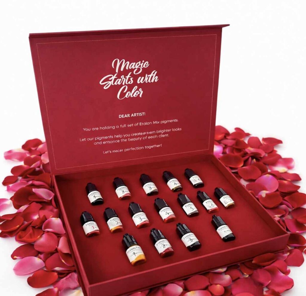 Hybrid PMU pigment set 16 kleuren voor wenkbrauwen lippen en eyeliner