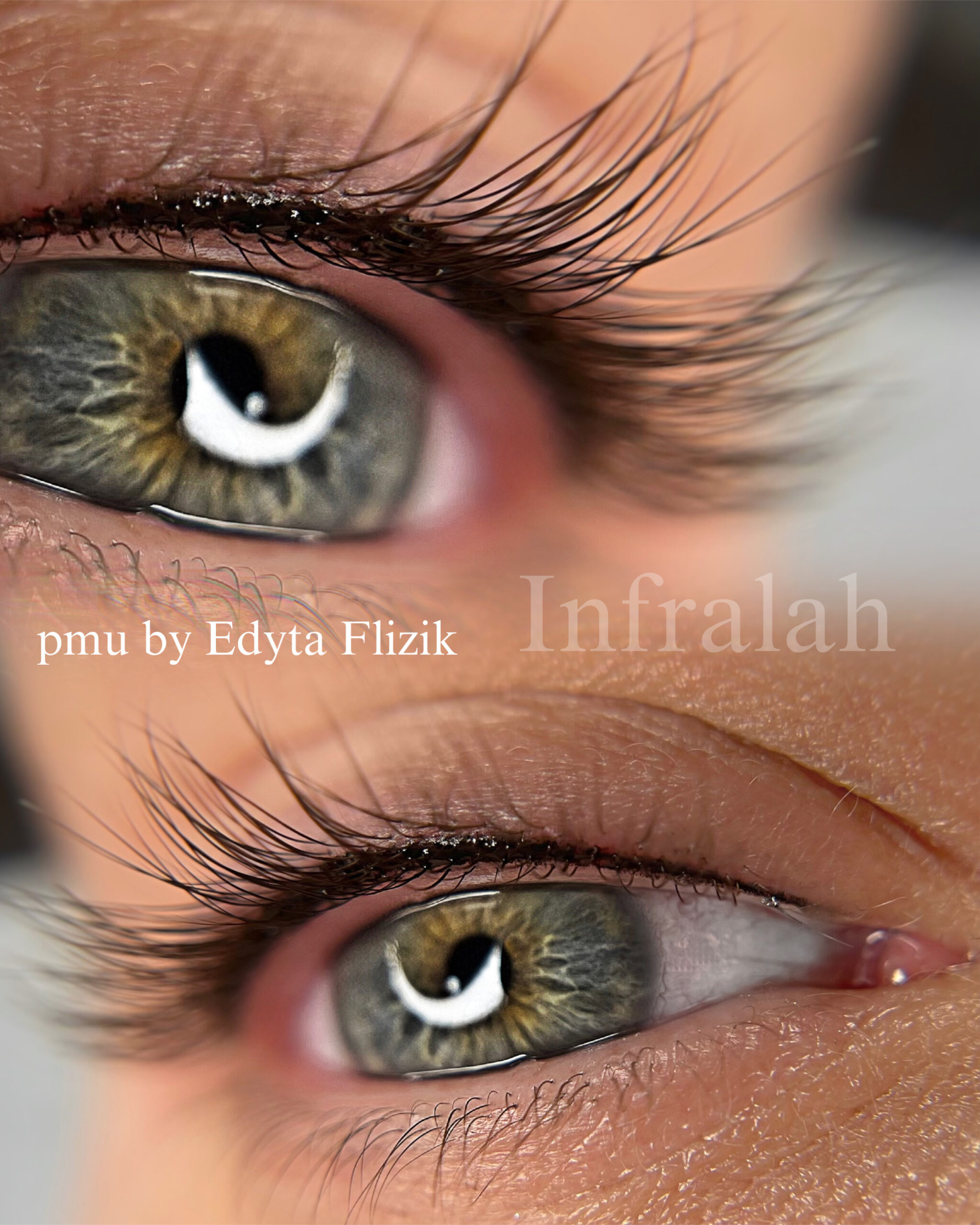 PMU eyeliner soft liner direct na behandeling – natuurlijke schaduw eyeliner met zachte overgang