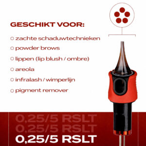 PMU naald 5RSLT 0,25 voor zachte schaduwtechnieken, powder brows en lippen