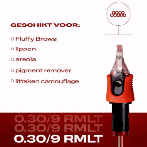 pmu naalden 9rmlt 0.30 cartridges voor lips brows areola en remover zachte shading en hoge pigmentdekking