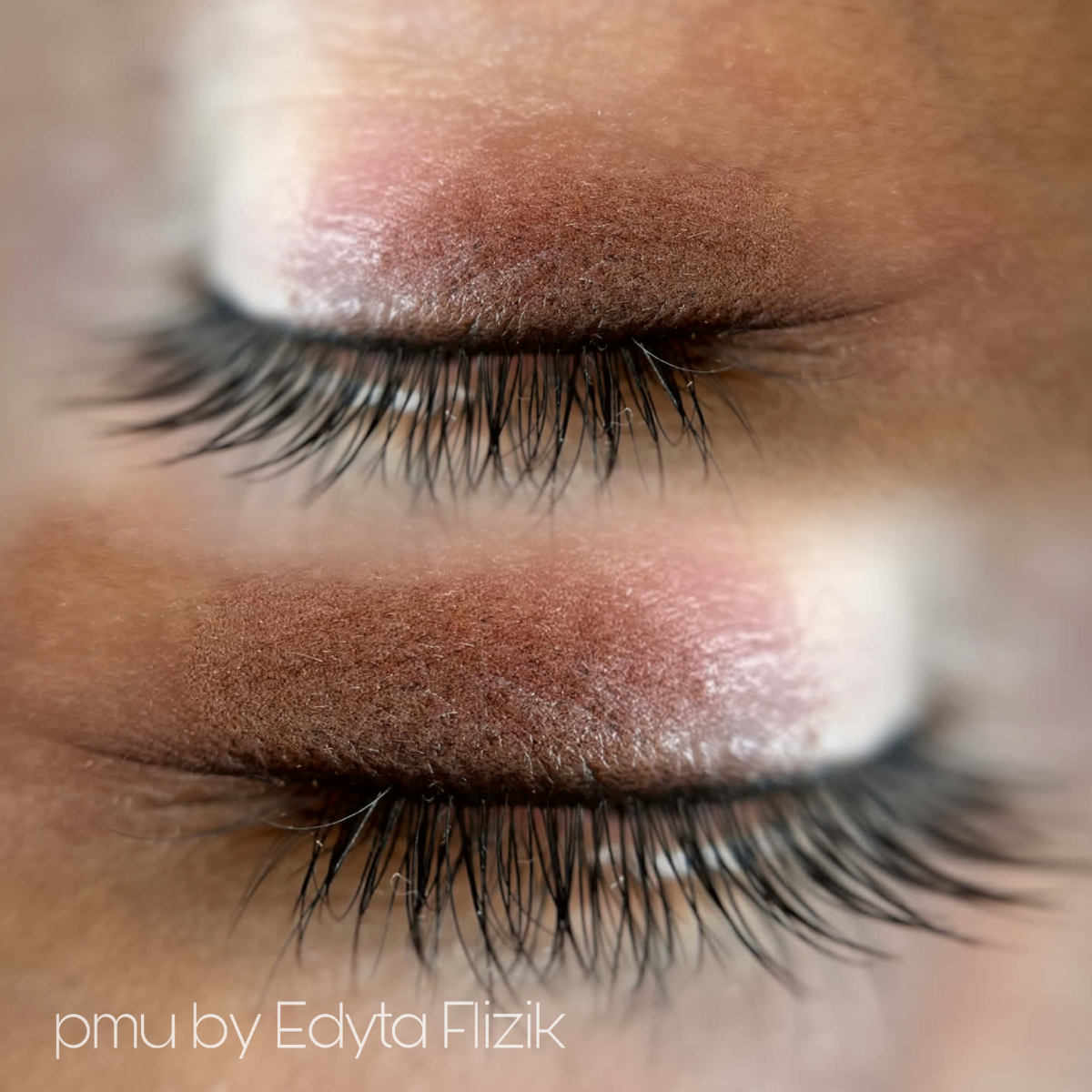 Zachte eyeliner met een poederachtig schaduweffect op het ooglid voor een subtiele en verzorgde uitstraling bij Perfect Lady PMU